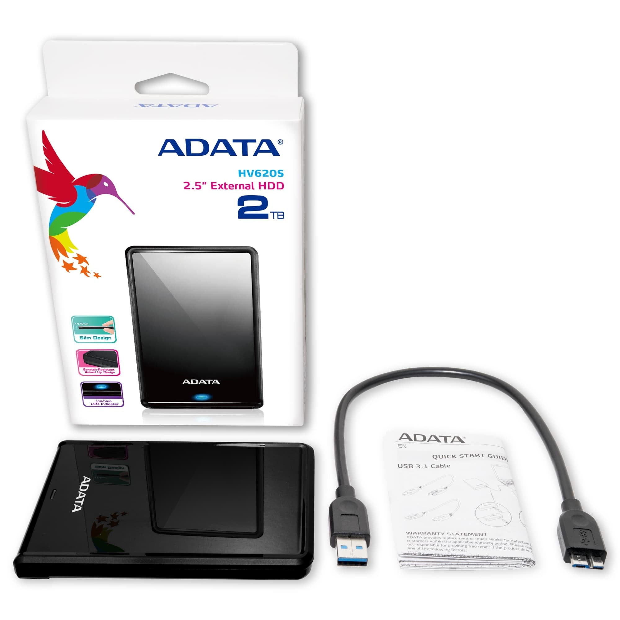 Disco Duro Externo Adata Hv620S 4 Tb Usb 3.2 Gen1 (Compatible Con Las Versiones Anteriores 2.0) 2.5 Pulgadas Negro