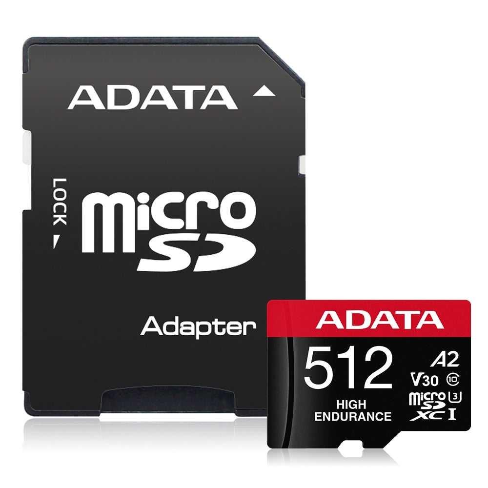 Memoria Adata Micro Sdxc/Sdhc 512Gb Uhs-I Videovigilancia 24/7 100Mb/85Mb 4K Clase 10 U3 V30 A2 C/Adaptador (Ausdx512Gui3V30Sha2-Ra1)