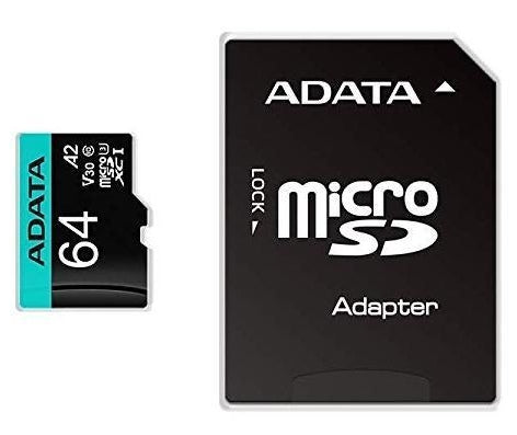 Micro Secure Digital Premier A2 Adata Uhs-I 64Gb Negro Class 10