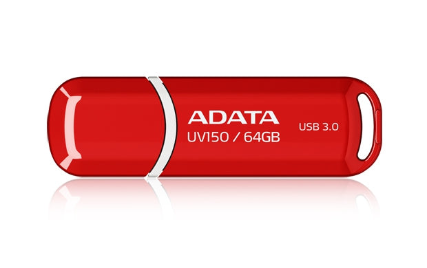 Memoria Usb Adata Uv150 Rojo 64 Gb 3.2 (Retrocompatible Con 3.0 Y 2.0) 100 Mb/S