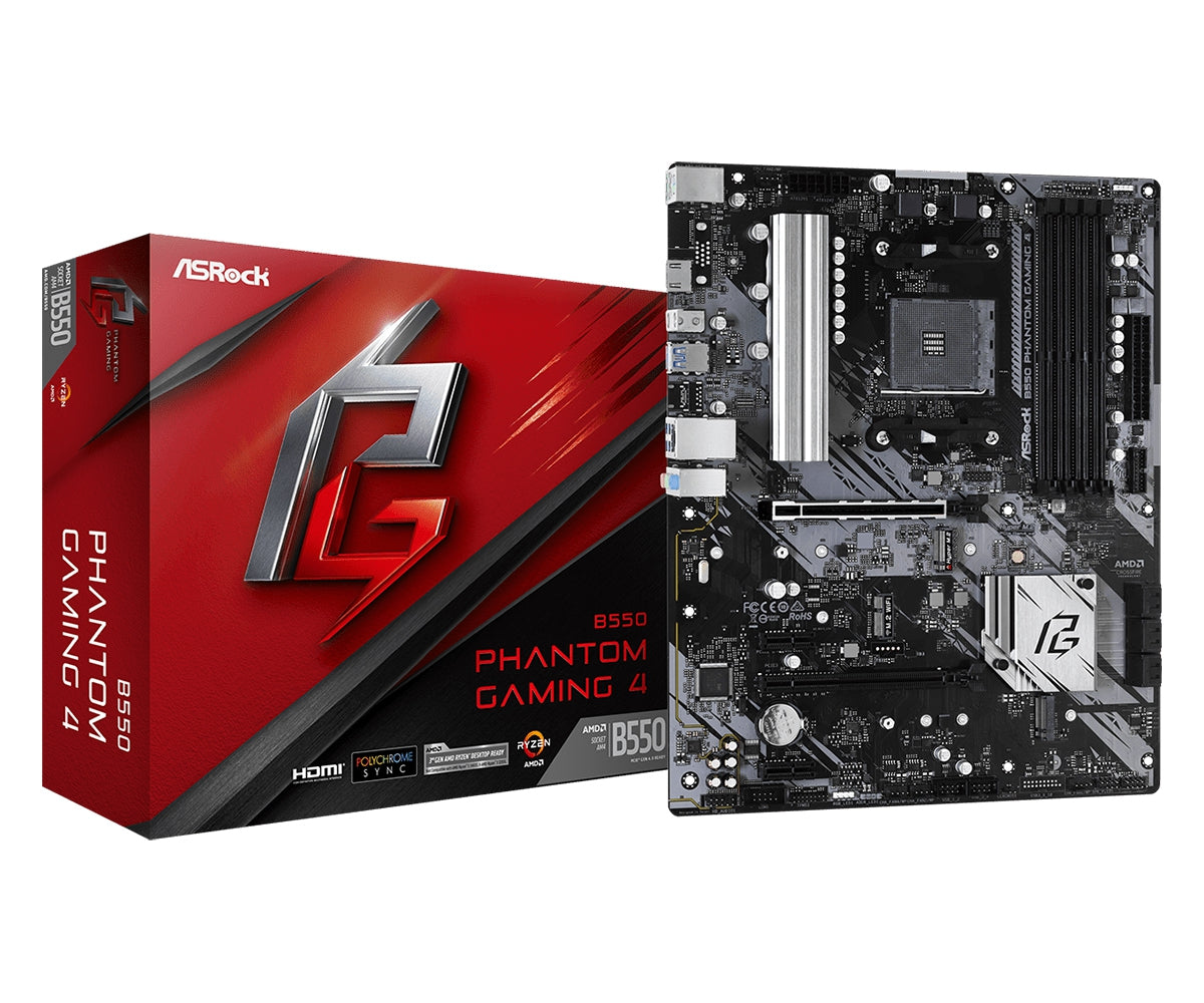 Mb Asrock B550 Phantom Gaming 4/Amd Am4/128 Gb Ddr4 4733Mhz/1 Pcie 4.0X16/1 Pcie 3.0X16/2 Pcie 3.0X1/4 Sata3/Hyper M.2/8 Usb 3.2/Hdmi