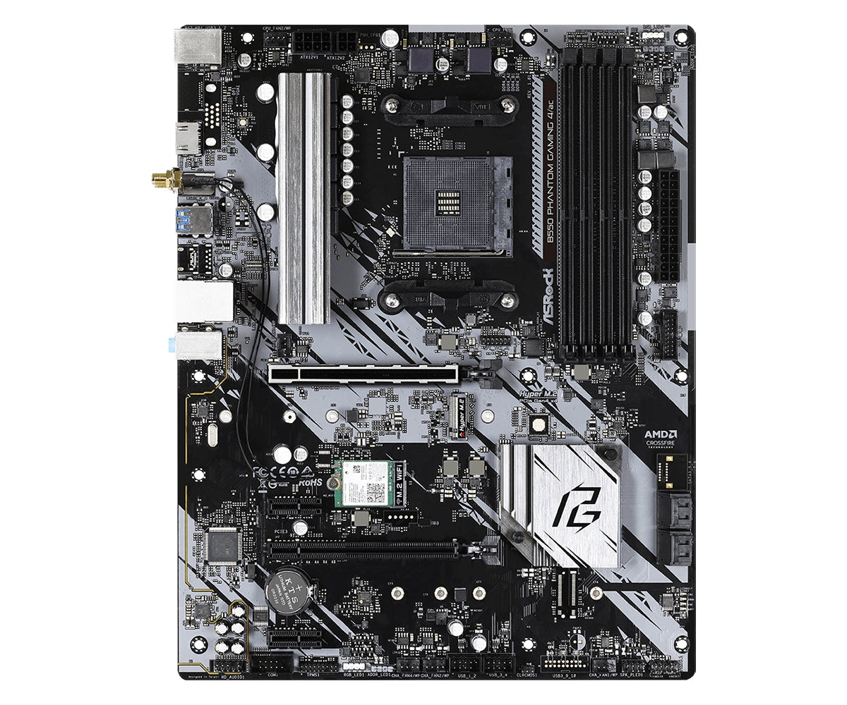 Mb Asrock B550 Phantom Gaming 4 Ac/Amd Am4/128 Gb Ddr4 4733Mhz/1 Pcie 4.0X16/1 Pcie 3.0X16/2 Pcie 3.0X1/4 Sata3/Hyper M.2/8 Usb 3.2/Hdmi