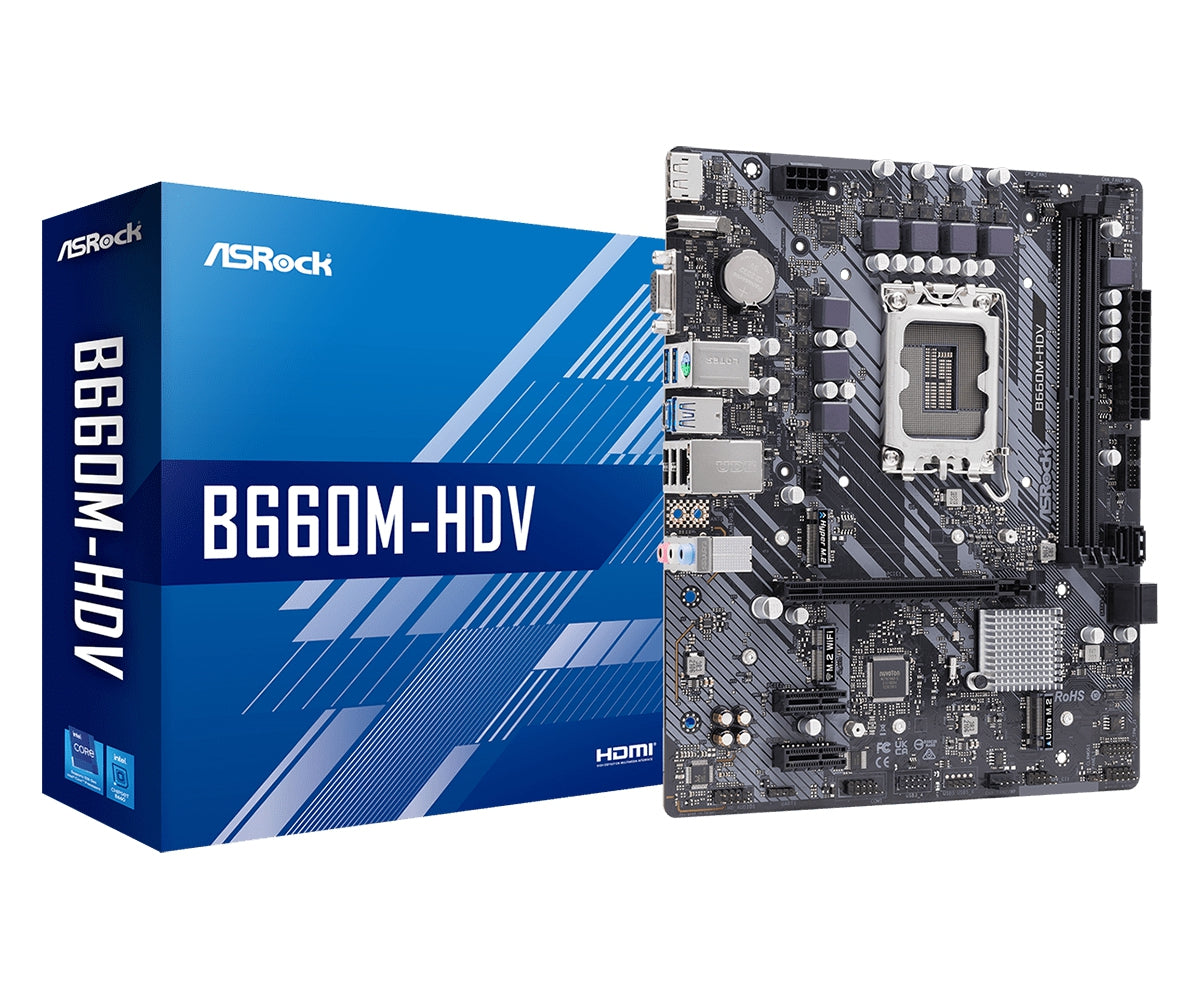 Mb Asrock B660M / 12 Av Gen  Intel Core (Lga1700) / Ddr4 5066Mhz /Hdmi, Displaypornt D.Sub/4 Sata3/1 Hyper M.2/1 Ultra M.2