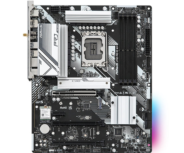 Mb Asrock B760 Pro Rs Wifi/14Th 13Th 12Th Va Gen/Lga 1700/192 Gb Ddr5 7200Mhz/1 Pcie 5.0X16/1 Pcie 4.0X16/1 Pcie 3.0X16/4 Sata3/2 Hyper M.2 Gen 4X4/1 M.2 Gen 4X2/ 2 Usb Tipo C/7 Usb 3.2/4 Usb 2.0/Atx