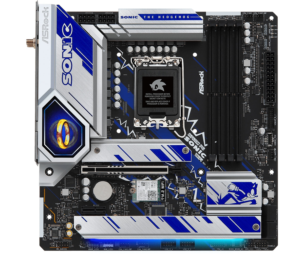 Mb Asrock B760M Phantom Gaming Sonic Wifi/14Th 13Th 12Th Va Gen/Lga 1700/192 Gb Ddr5 7200Mhz/1 Pcie 5.0X16/1 Pcie 4.0X1/4 Sata3/3 Hyper M.2 Gen 4X4/1 M.2 Gen 4X2/ 2 Usb Tipo C/7 Usb 3.2/6 Usb 2.0