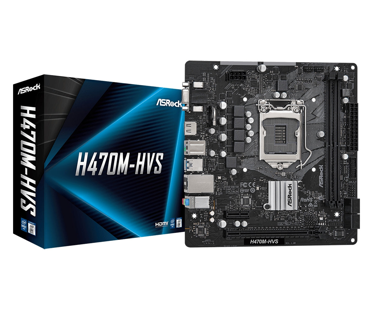 Mb Asrock H470M 10 Va Gen /Socket 1200/Ddr4 2933 Mhz 64Gb/1 Pcie 3.0 X16 1 Pcie 3.0 X1/1 Hdmi 1D-Sub/Audio 7.1 Canales Hd/4 Sata3/4 Usb 3.2 Gen1