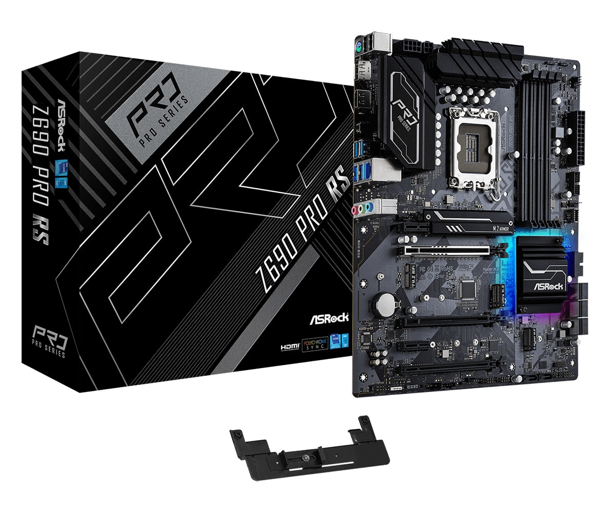 Mb Asrock Z690 Pro Rs/14Th 13Th 12Th Va Gen/Lga 1700/128 Gb Ddr4 5333Mhz/1 Pcie 5.0X16/1 Pcie 4.0X16/1 Pcie 3.0X16/1 Pcie 3.0X1/8 Sata3/2 Hyper M.2/1 Ultra M.2/1 Usb Tipo C/8 Usb 3.2