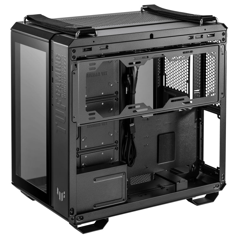 Gabinete Asus Gt502 Tuf Gaming Case/Blk Con Ventana Midi-Tower Atx Micro-Atx Mini-Itx Usb 3.2 Sin Fuente Cristal Templado Negro