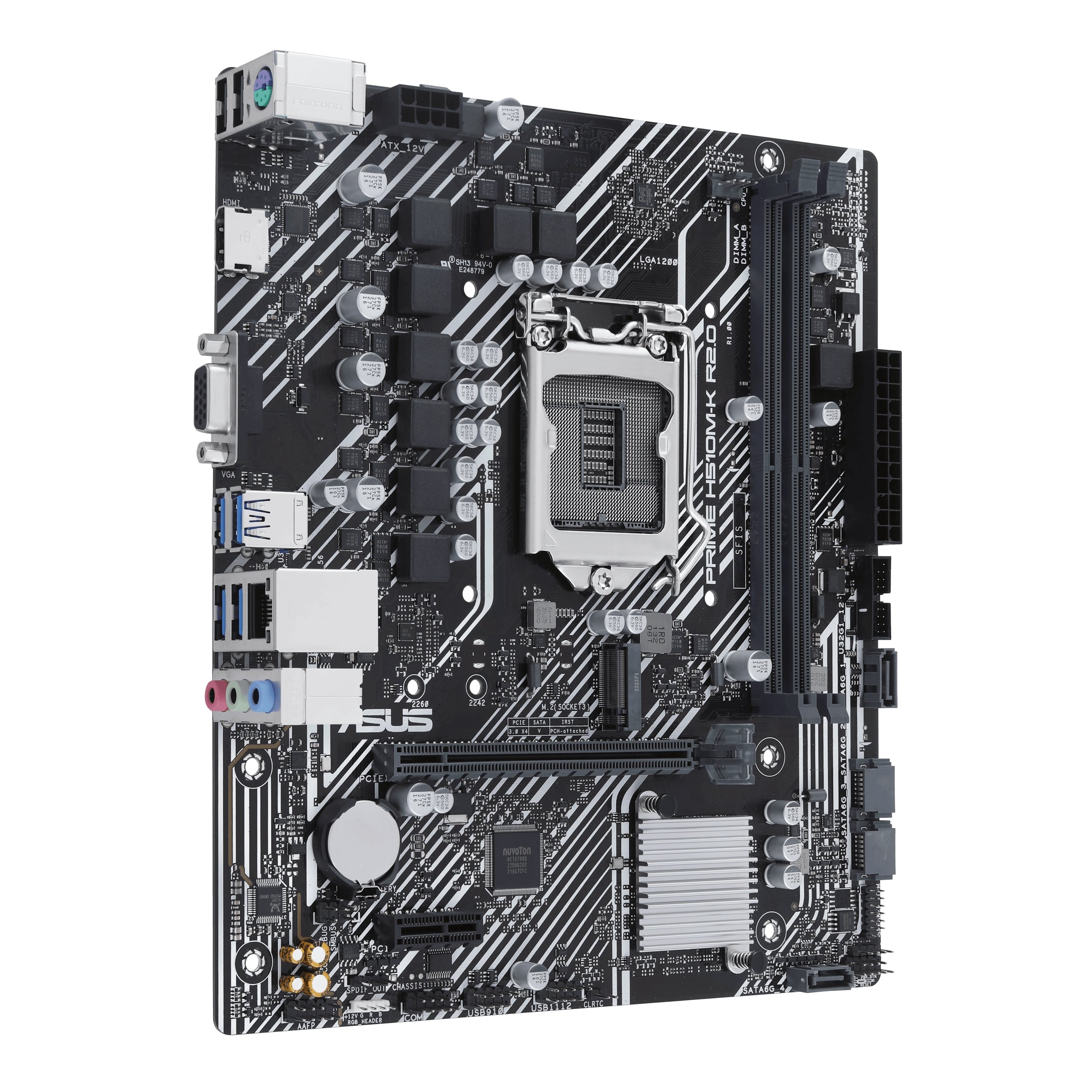 Motherboard Asus Prime H510M-K R2.0 Tarjeta Madre Micro-Atx S-1200 Intel H470 Hdmi 64Gb Ddr4 Para Intel- Listo Procesadores Intel® De 11A Y 10A Gen.