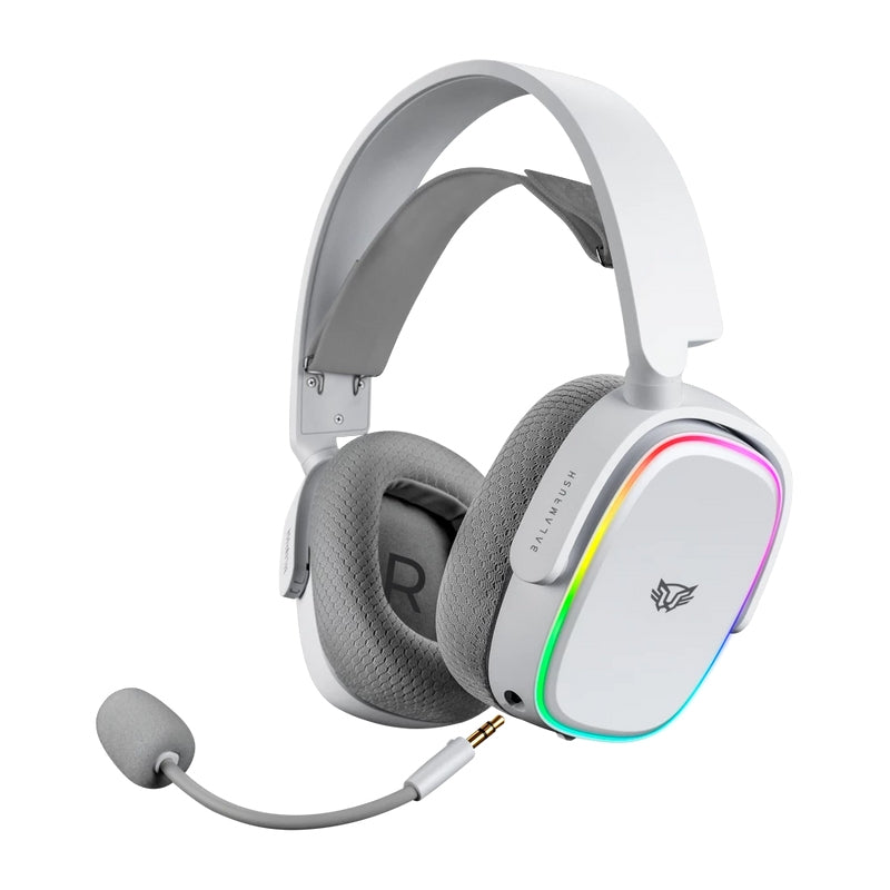 Audifonos Gamer Balam Rush Aeon Hs999 / Alambrica - Bluetooth / Micrófono Desmontable / Cable 1.8 M / Rgb / Bateria 26 H / Windows, Mac, Android, Xbox, Switch , Ps4, Ps5  No Bt/ Blanco / Br-936941