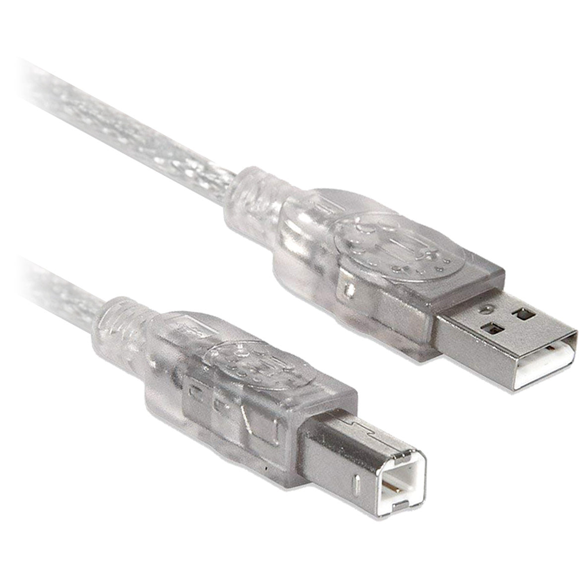 Cable Usb V2.0 Tipo A - B Brobotix 102366 Para Impresora Universal Alta Velocidad Plateado Translucido 4.5 M