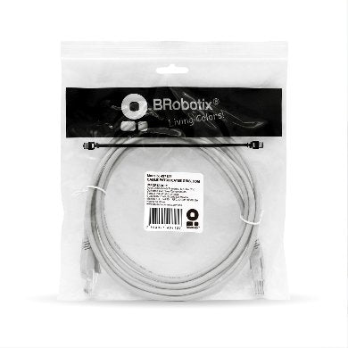 Cable De Red Cat 5E 0.5M Brobotix 497127 Cat5E 50 Cms Rj-45 100% Cobre Macho/Macho Contactos C/Baño Oro Gris