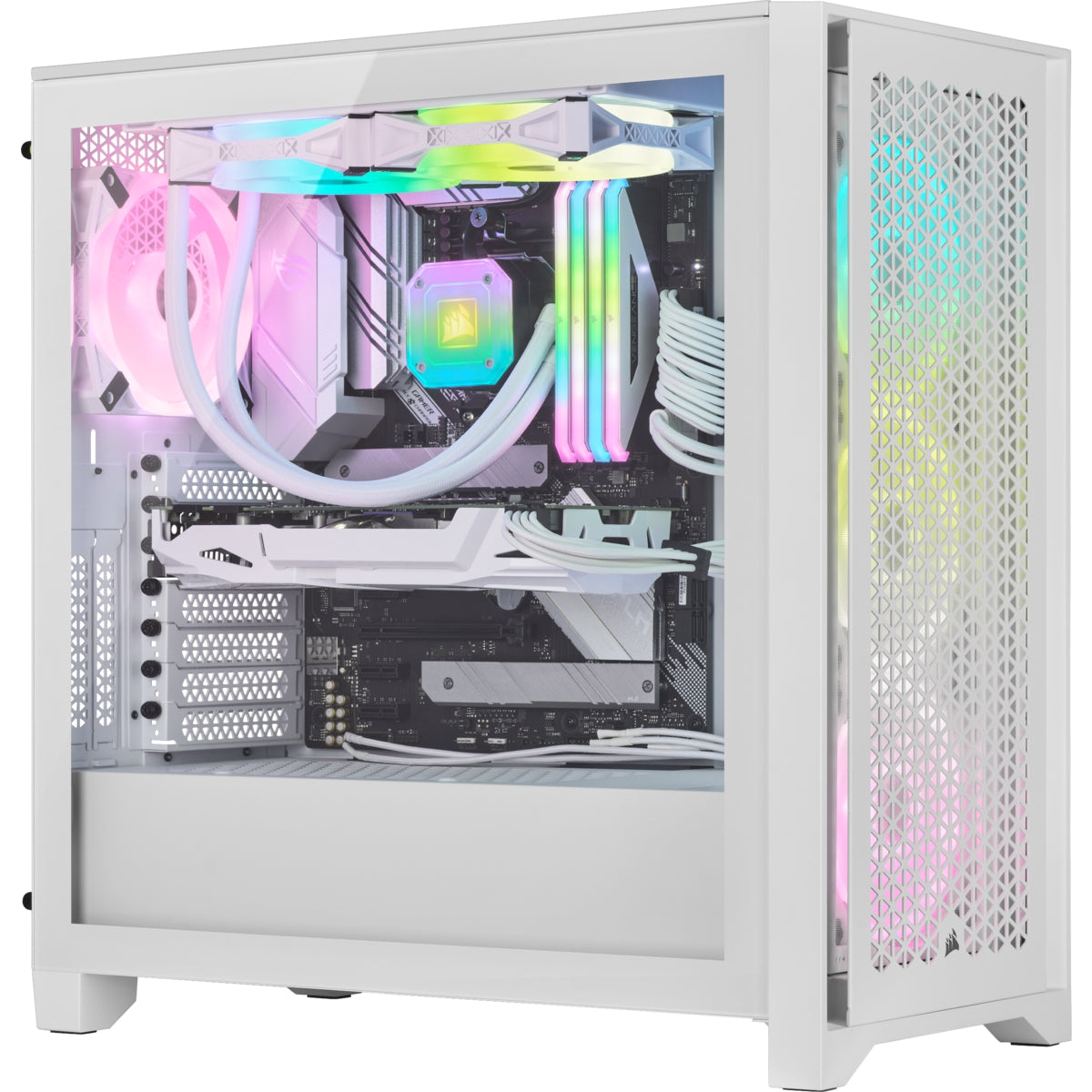 Gabinete Corsair Icue 4000D Rgb Airflow Mid-Tower, White Cc-9011241-Ww