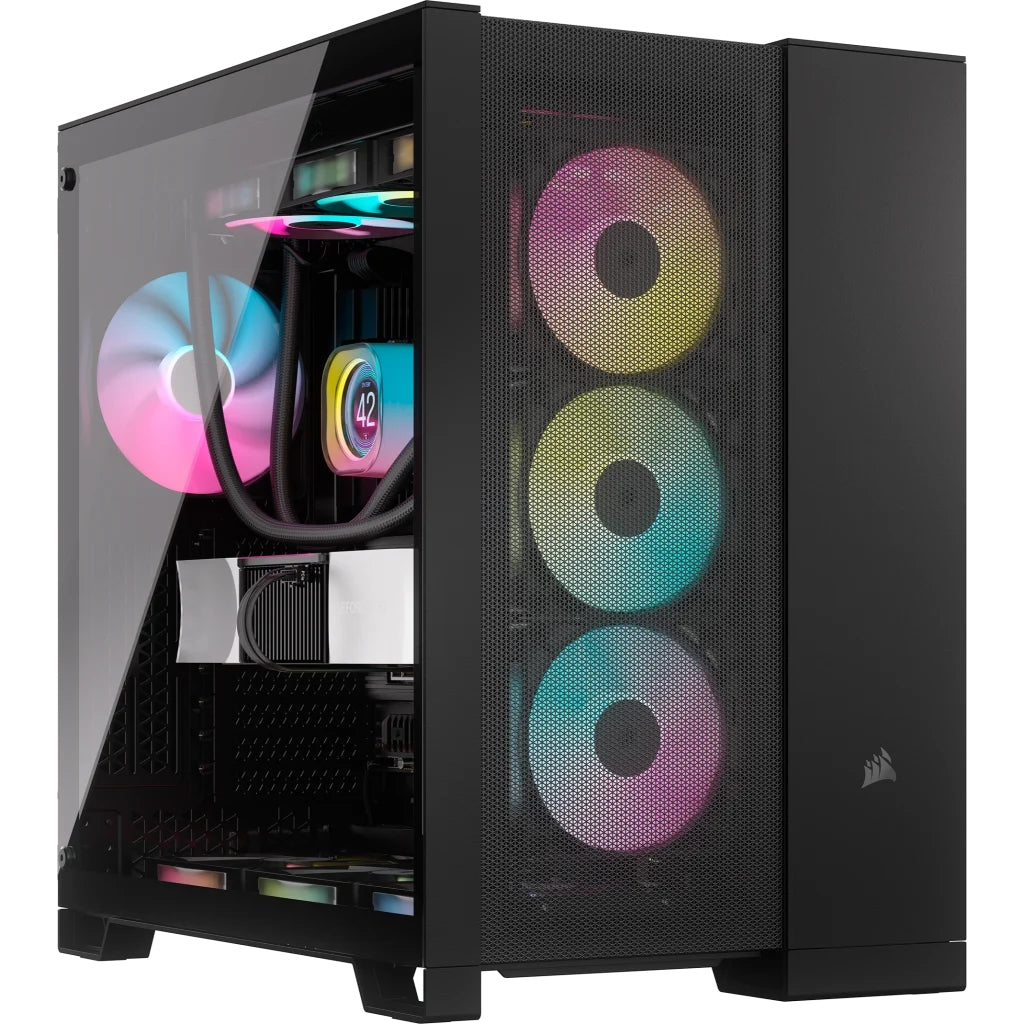 Gabinete Corsair Airflow 6500D/Negro/Semitorre/2 Camaras/Atx/Cristal Templado/Gamer (Cc-9011259-Ww)