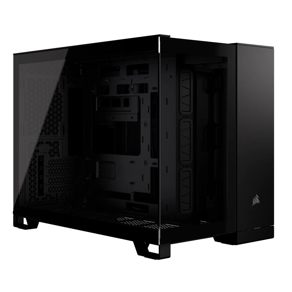 Gabinete Corsair Airflow 2500D/Negro/Semitorre/2 Camaras/Matx/Mitx/Cristal Templado/Gamer (Cc-9011263-Ww)