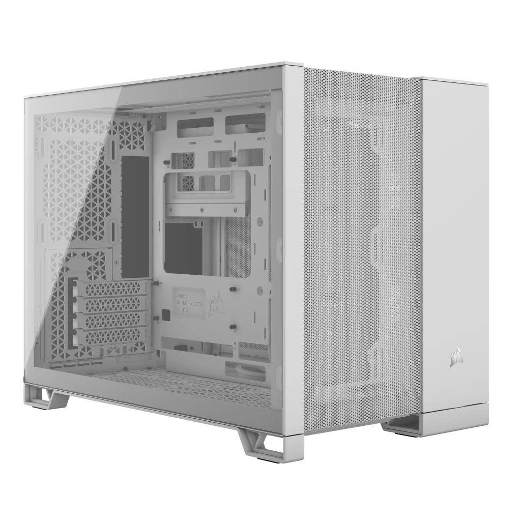 Gabinete Corsair Airflow 2500D/Blanco/Semitorre/2 Camaras/Matx/Mitx/Cristal Templado/Gamer (Cc-9011264-Ww)