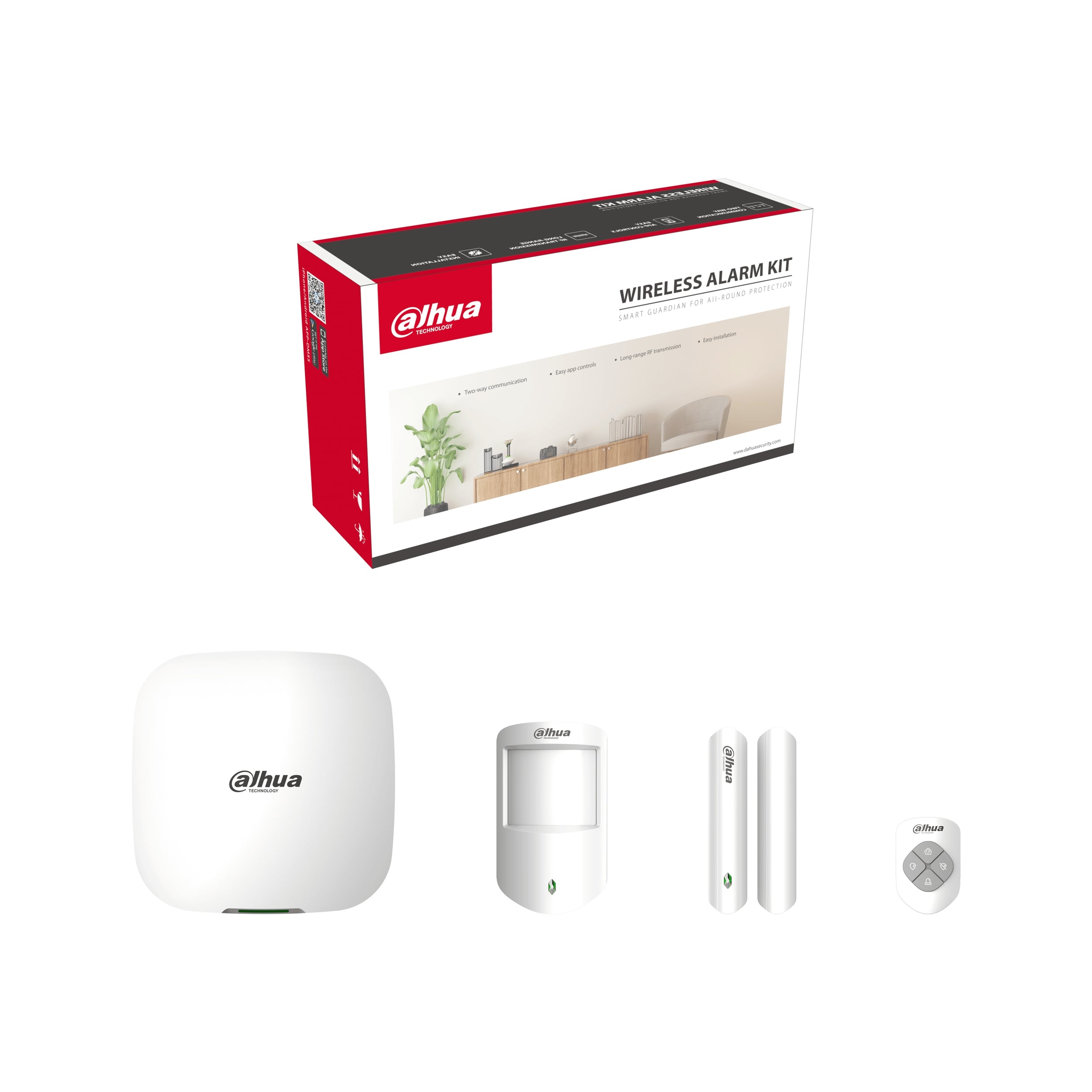 Kit Alarma/ Dahua/ Dhi-Art-Arc3000H-03-Fw2 -Inalámbrico Con Conexión 4G, Wifi, Ethernet/Monitoreo Por App/Incluye Panel Ethernet, Wifi, 3G, 4G (Dual Sim); 1 Sensor De Movimiento; 1 Contacto Magnético