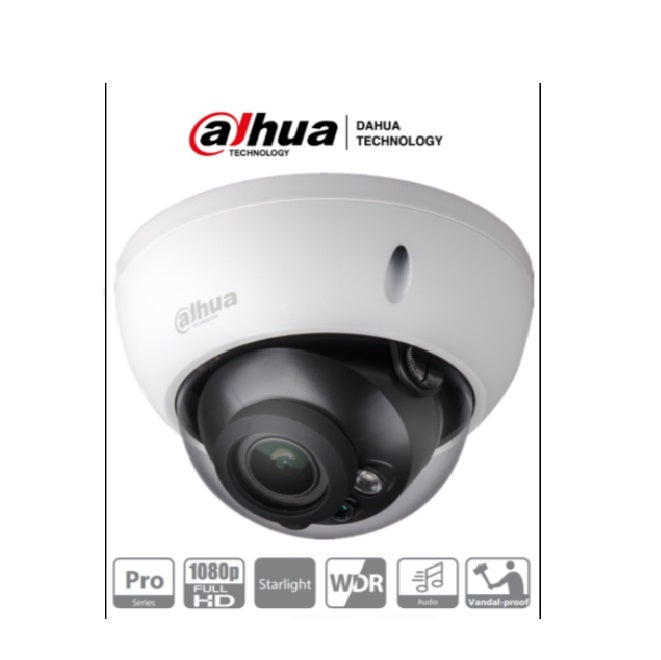 Camara Domo Dahua Hdcvi 1080P 2.7 A 13.5Mm Ir 30 Mts Ip67 (Hdbw2241Rz)