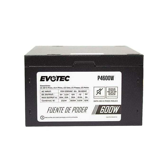 Fuente De Poder Evotec P4600W Negro Pc