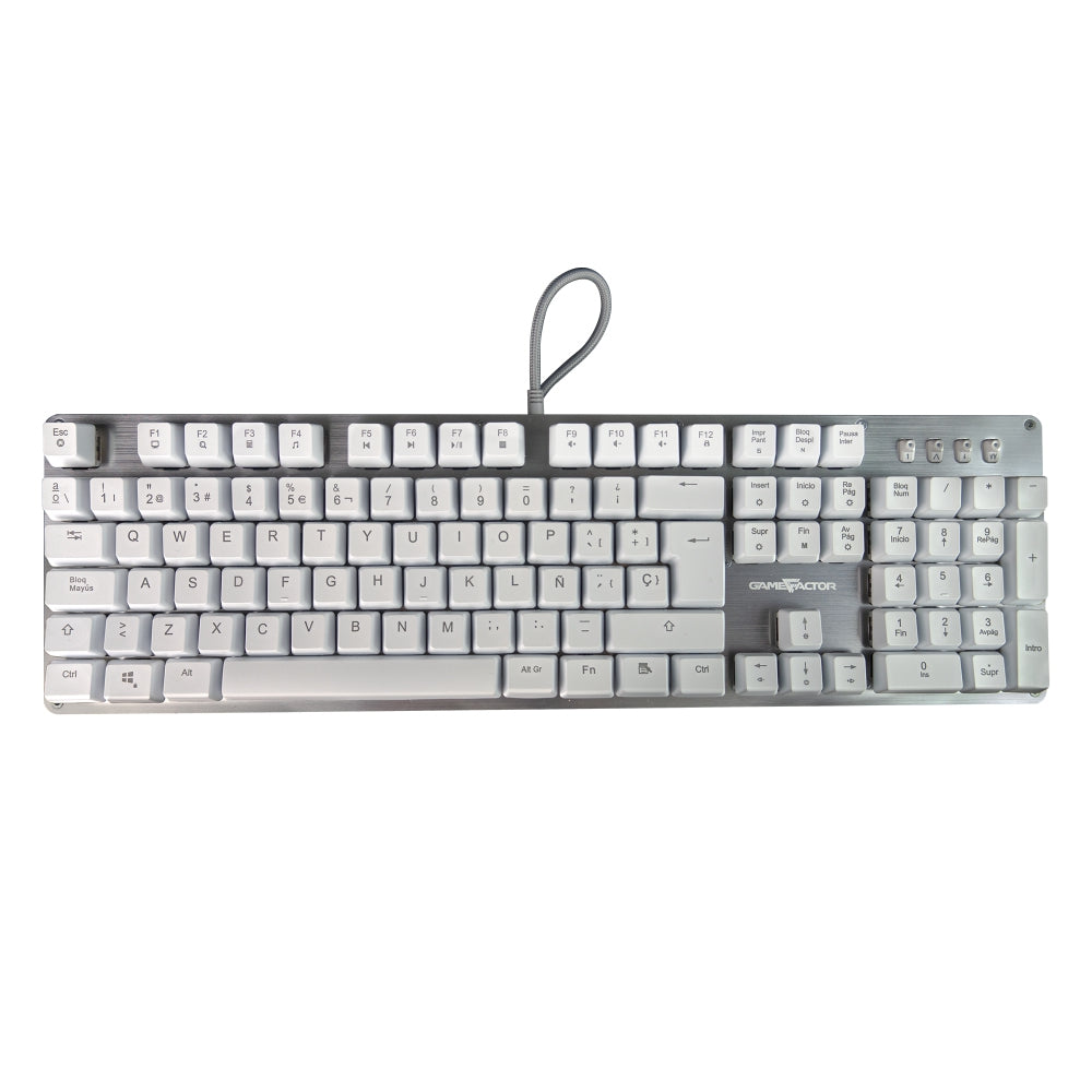 Teclado Mecánico Game Factor Rainbow Switch Red Usb Blanco Kbg400-Wh-R