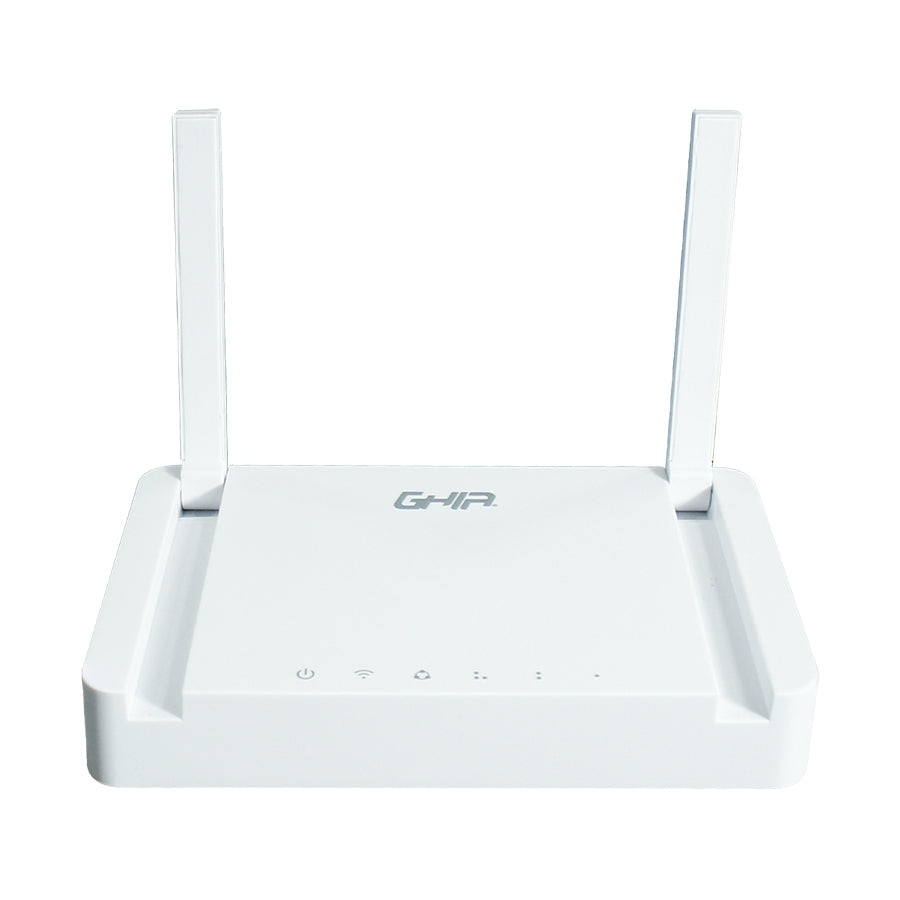 Router Inalambrico Ghia Compacto 300Mbps 802.11N/G/B Multimodo Access Point Repetidor Wisp 3 Puertos Lan 10/100 1 Puerto Wan 10/100 2 Antenas Fijas Externas 5Dbi