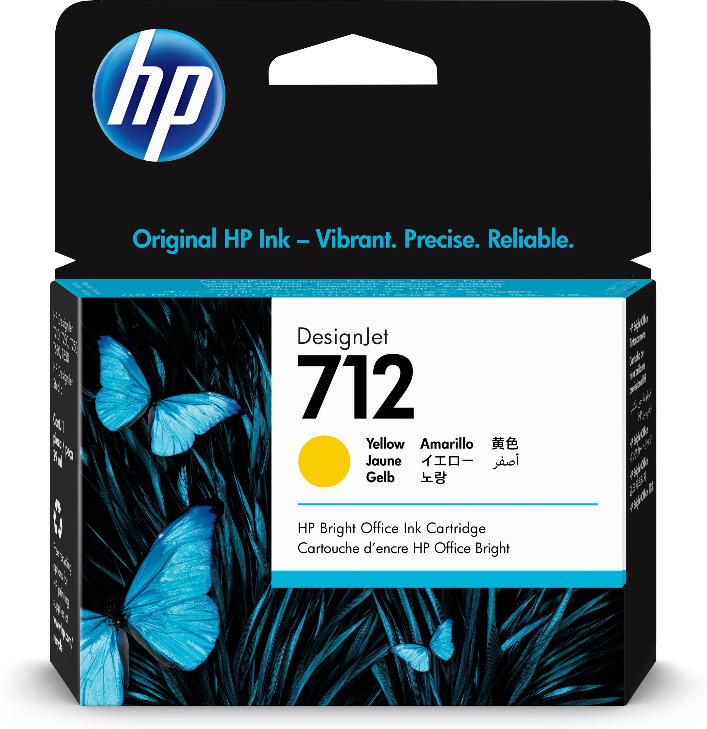 Tinta Hp 712 3Ed69A Amarillo 29Ml