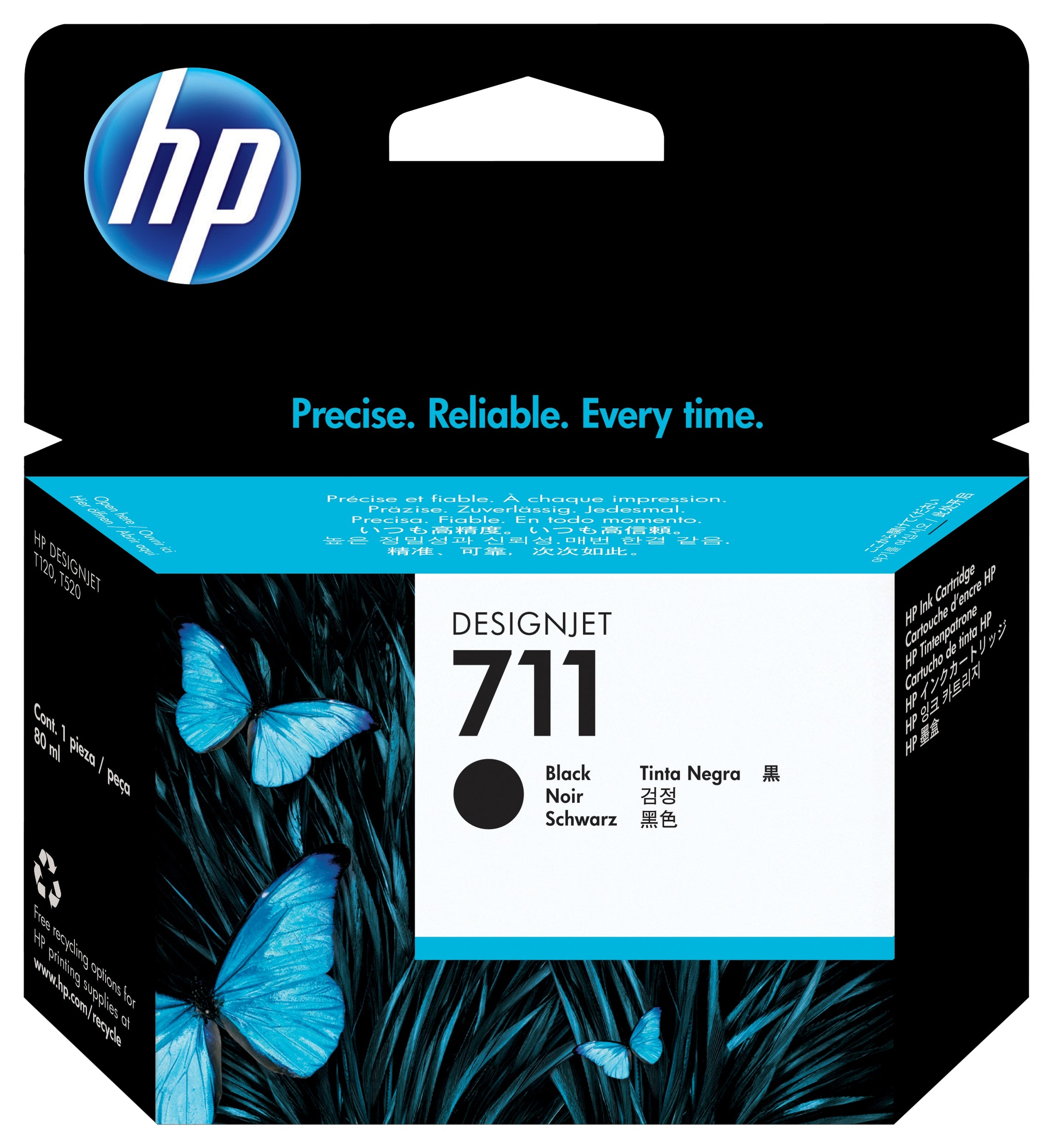 Tinta Hp 711 Cz133A Negro 80Ml