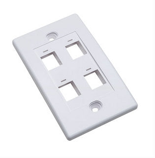 Tapa - Faceplate Intellinet 163316 Para Caja De 4 Salidas Color Blanco. Montaje A Ras Pared.