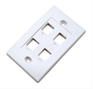 Tapa - Faceplate Intellinet 163316 Para Caja De 4 Salidas Color Blanco. Montaje A Ras Pared.