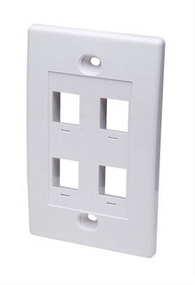 Tapa - Faceplate Intellinet 163316 Para Caja De 4 Salidas Color Blanco. Montaje A Ras Pared.