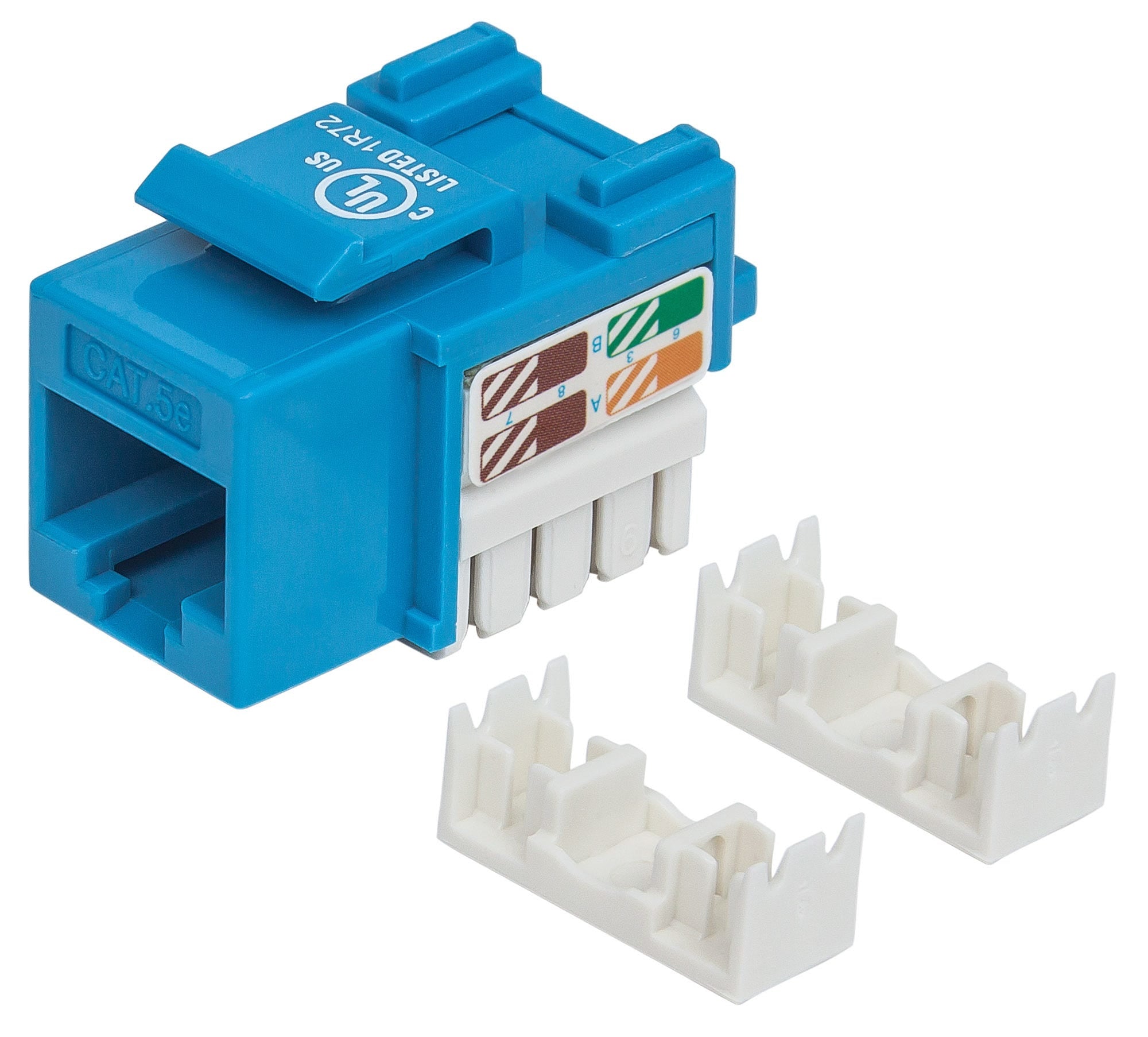 Keystone Jack Cat5E Intellinet 210546 Rj45 De Impacto Azul Para Uso Con Cable Sin Blindar (Utp) Compatible Herramientas 110 Y Krone