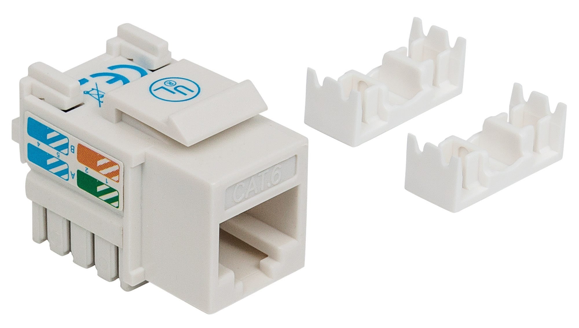 Keystone Jack Intellinet 210591 Rj45 Cat6 De Impacto Blanco. Para Uso Con Cable Sin Blindaje (Utp) Compatible Herramientas Ponchado 110 Y Krone