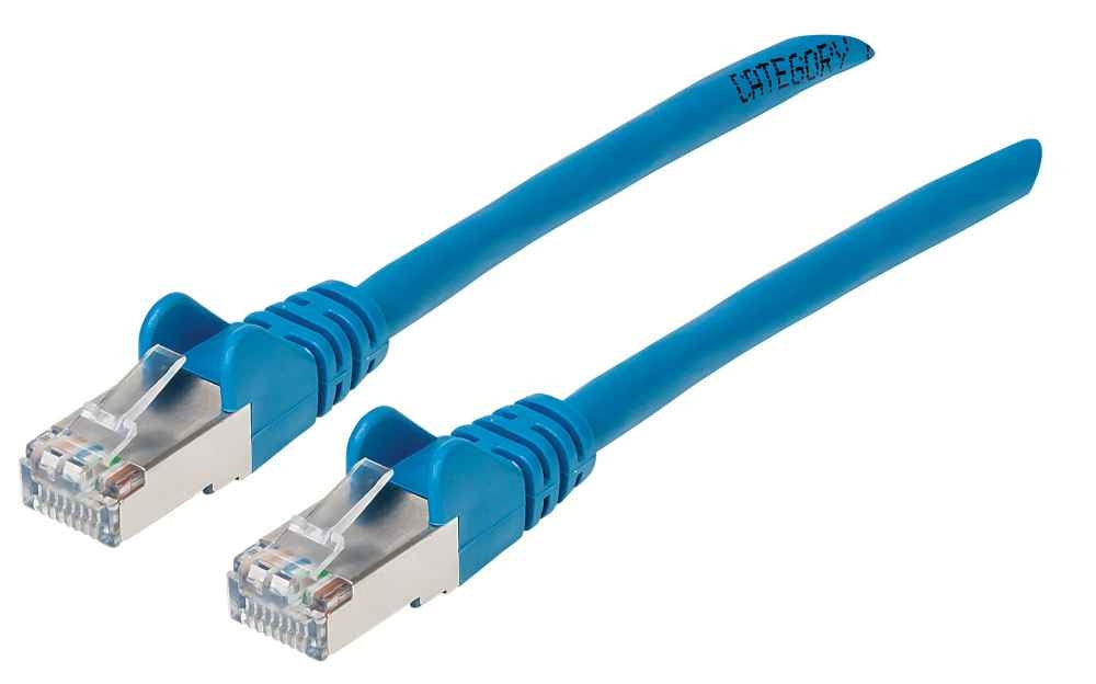 Cable De Red Cat6A S/Ftp Intellinet 315982 30Cm Azulcon Blindaje Trenzado Aluminio Y Lámina Mylar Alrededor Cada Par.