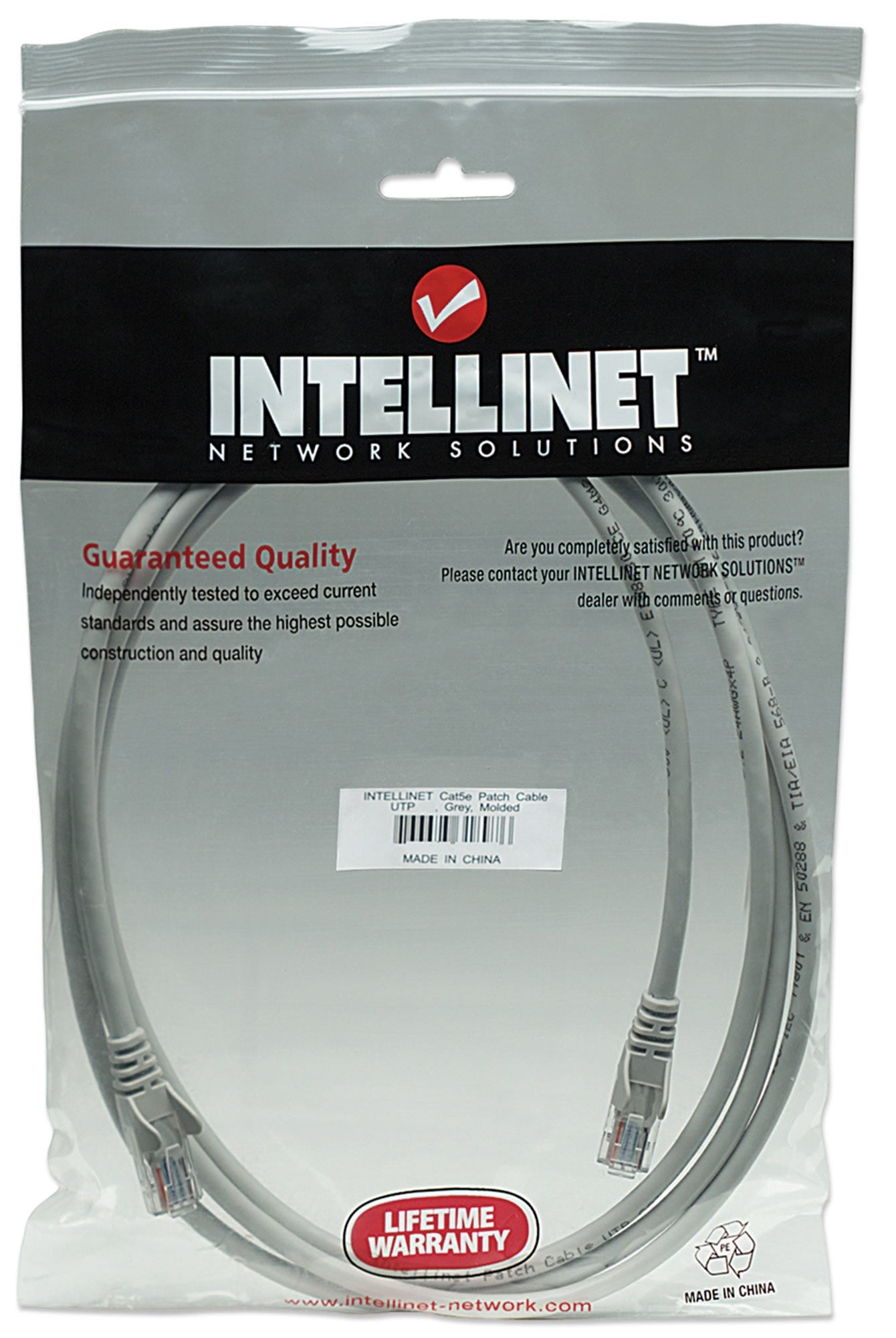 Cable De Red Cat5E Intellinet 318921 M Rj-45 Macho/Macho Gris