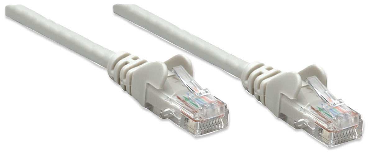 Cable De Red Cat5E Intellinet 319768 Utp Rj45 Macho / 3.0 Color Gris Contactos Baño Oro Para Una Mejor Conexión.