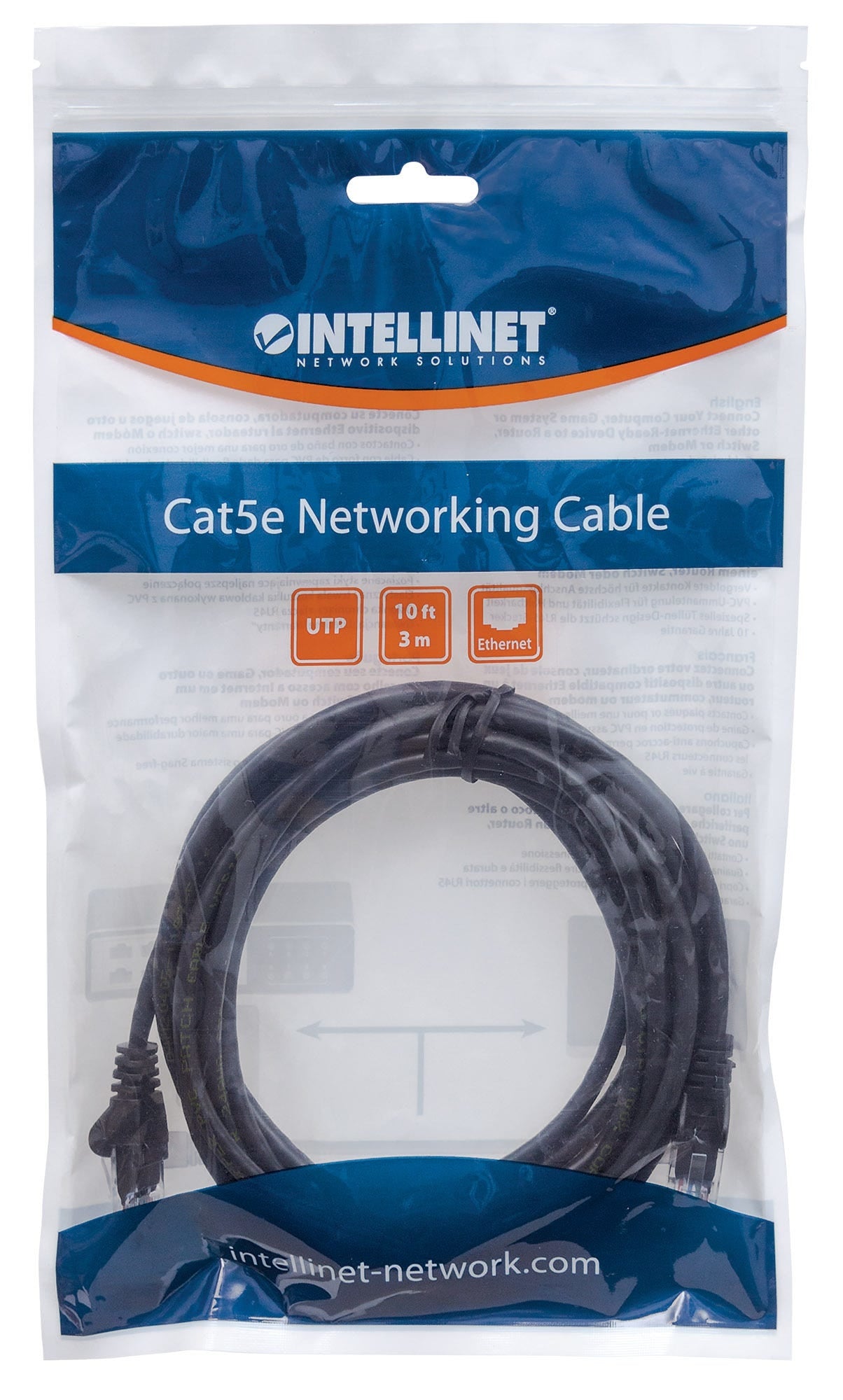 Cable De Red Intellinet 342049 Cat6 1 M Rj-45 Macho/Macho Negro