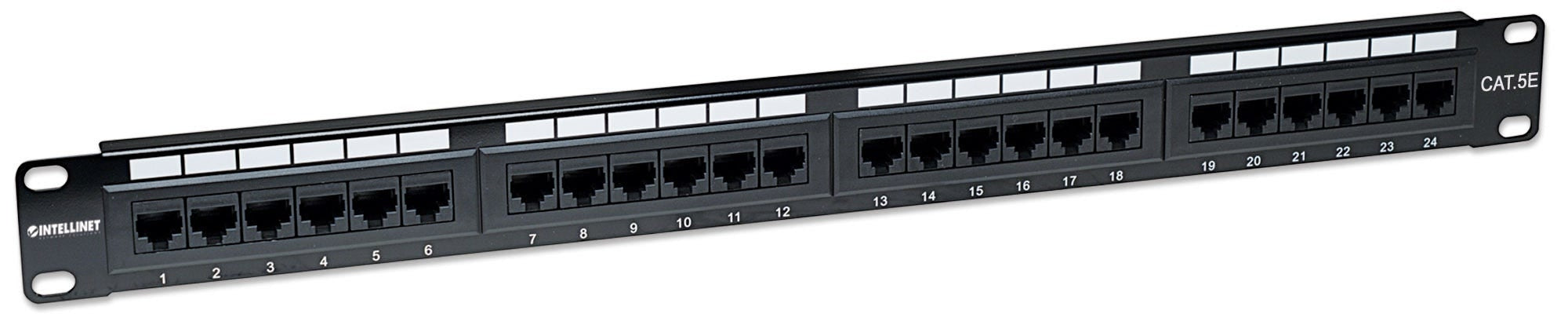 Panel De Parcheo Intellinet 513555 Cat5E 24 Ptos 1U; Compatible Con Herramientas Ponchadosoporta Cable Trenzado Sólido Y Multifilar Calibres 22 26 Awg