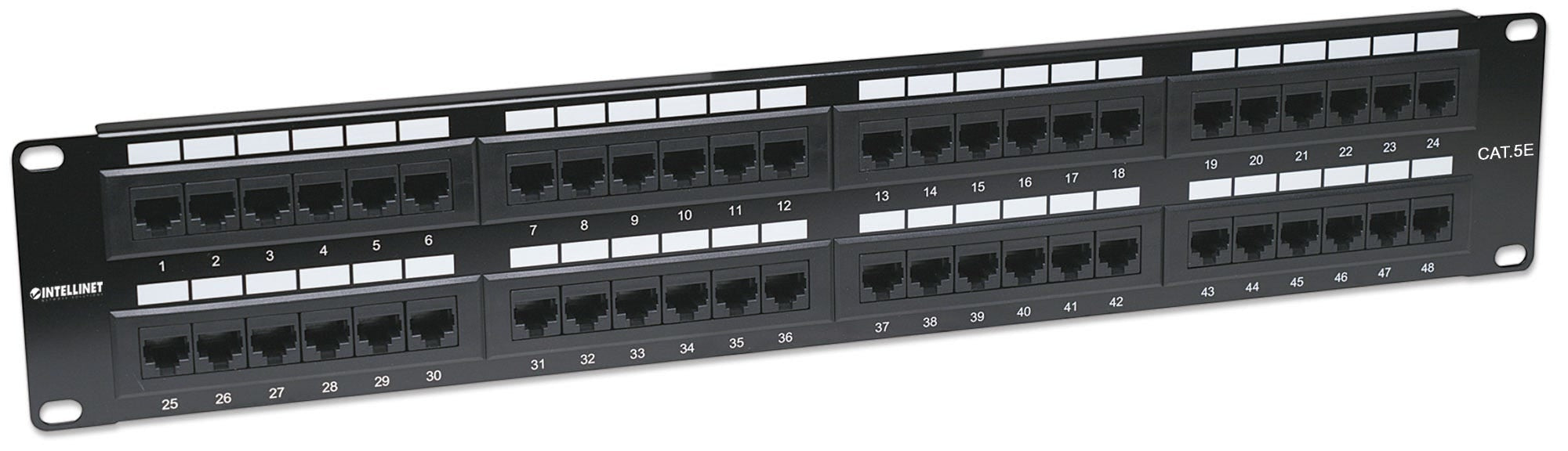 Panel De Parcheo Intellinet 513579 Cat 5E 48 Ptos 2 Niveles Para Rack