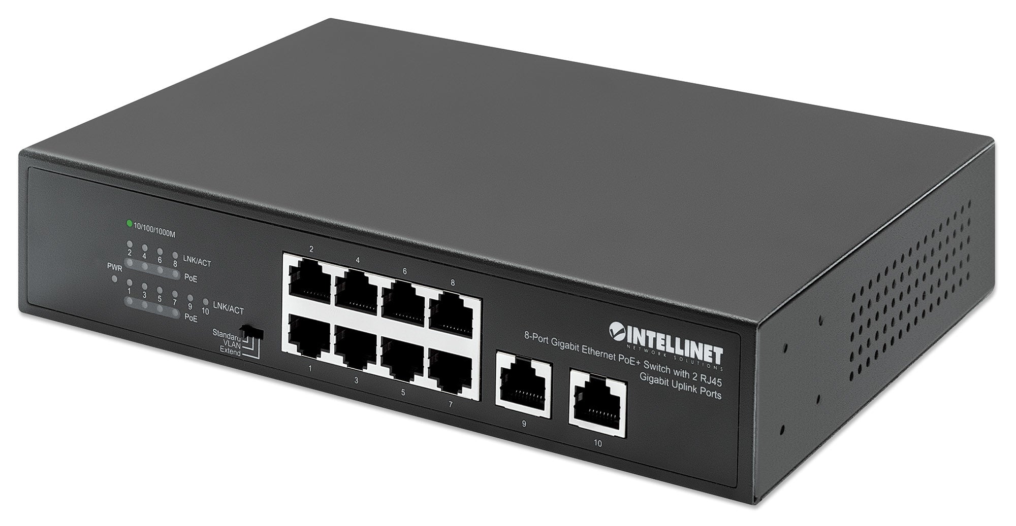 Poe Switch ,Intellinet,561402, Gb  8 Ptos 32W/Pto, 120W, + 2 Rj45