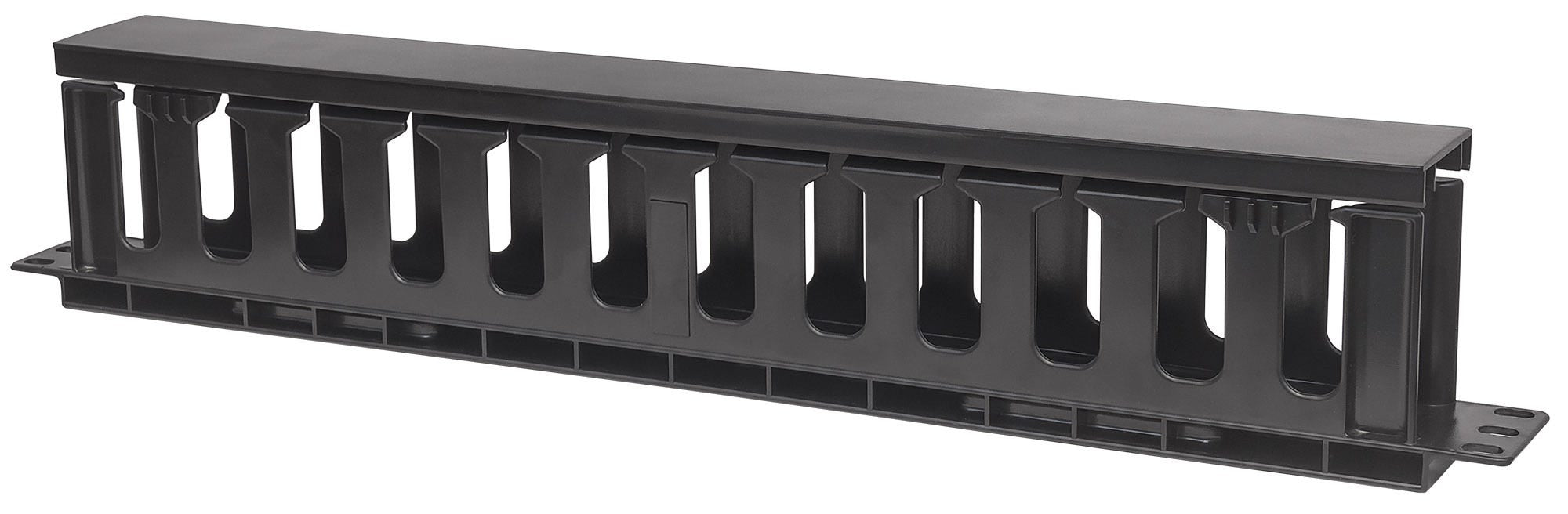 Organizador Intellinet 714679 Horizontal De Cable Para Montaje En Rack 19 Pulgadas 1U Con Cubierta Negro