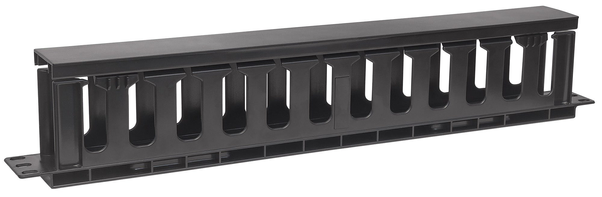 Organizador Intellinet 714679 Horizontal De Cable Para Montaje En Rack 19 Pulgadas 1U Con Cubierta Negro