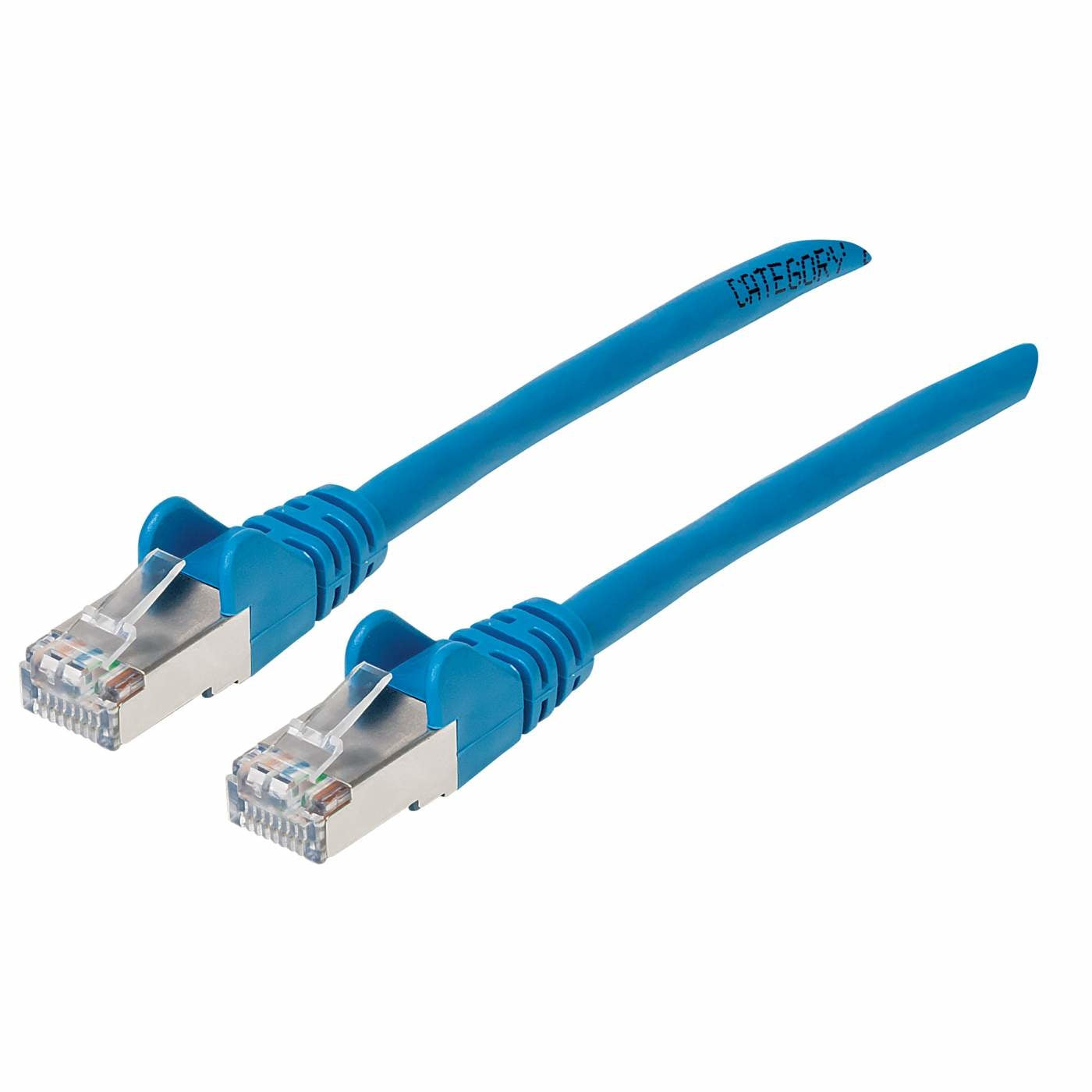 Cable De Red Cat6A S/Ftp Intellinet 741484 2.1 M Azulcon Blindaje Trenzado Aluminio Y Lámina Mylar Alrededor Cada Par.