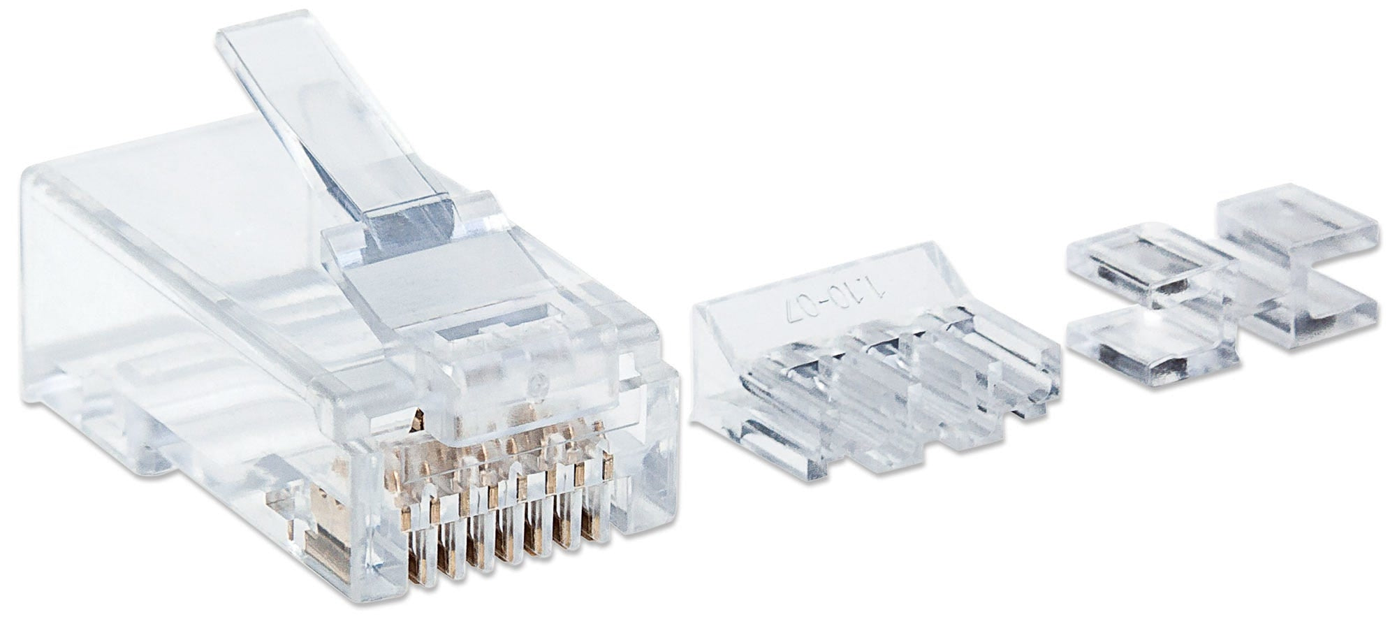 Plug Intellinet Rj45 Cat 6A Utp Solido Pro 80 Pza Oro 50 Micras 790550