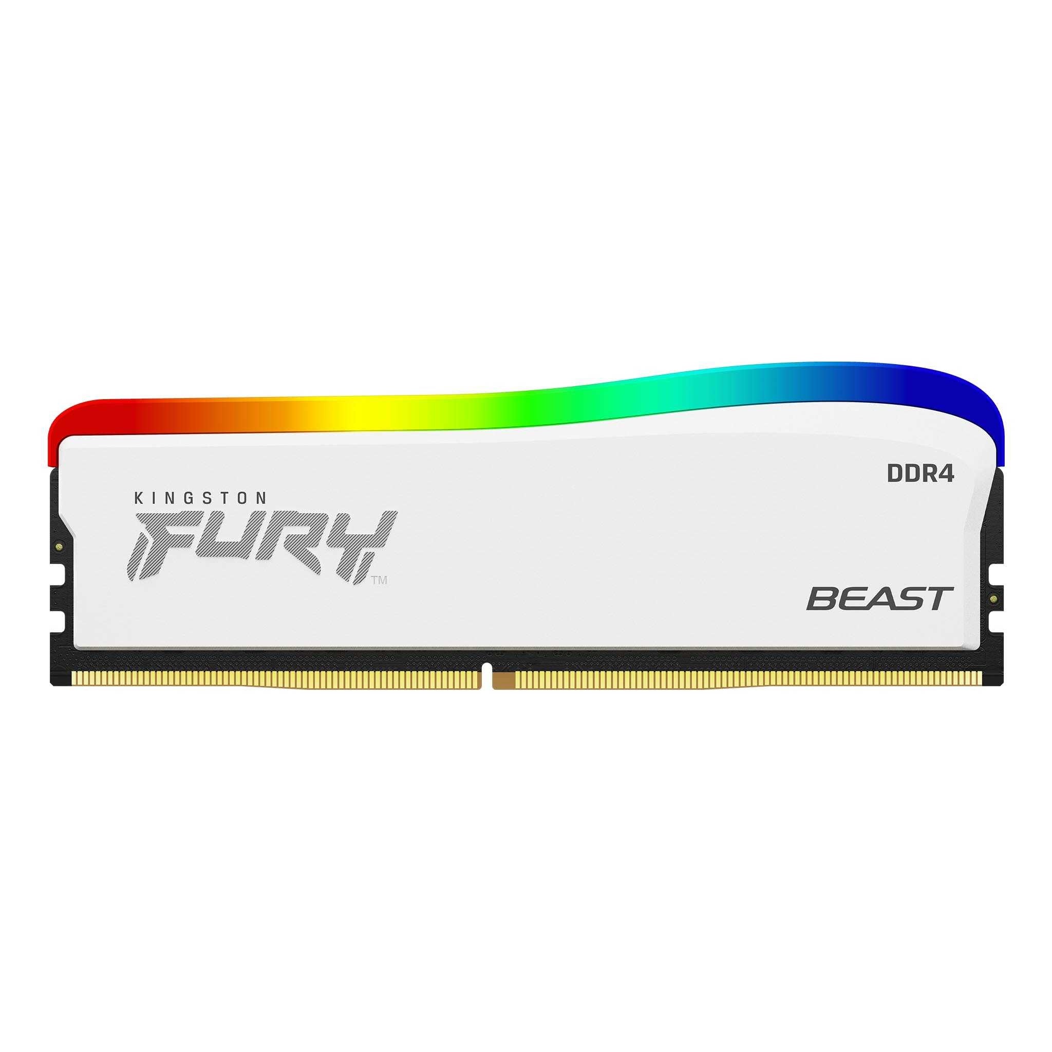 Memoria Kingston Technology Kf432C16Bwa/8 8Gb 3200Mt/S Ddr4 Cl16 Dimm Fury Beast White Rgb Se