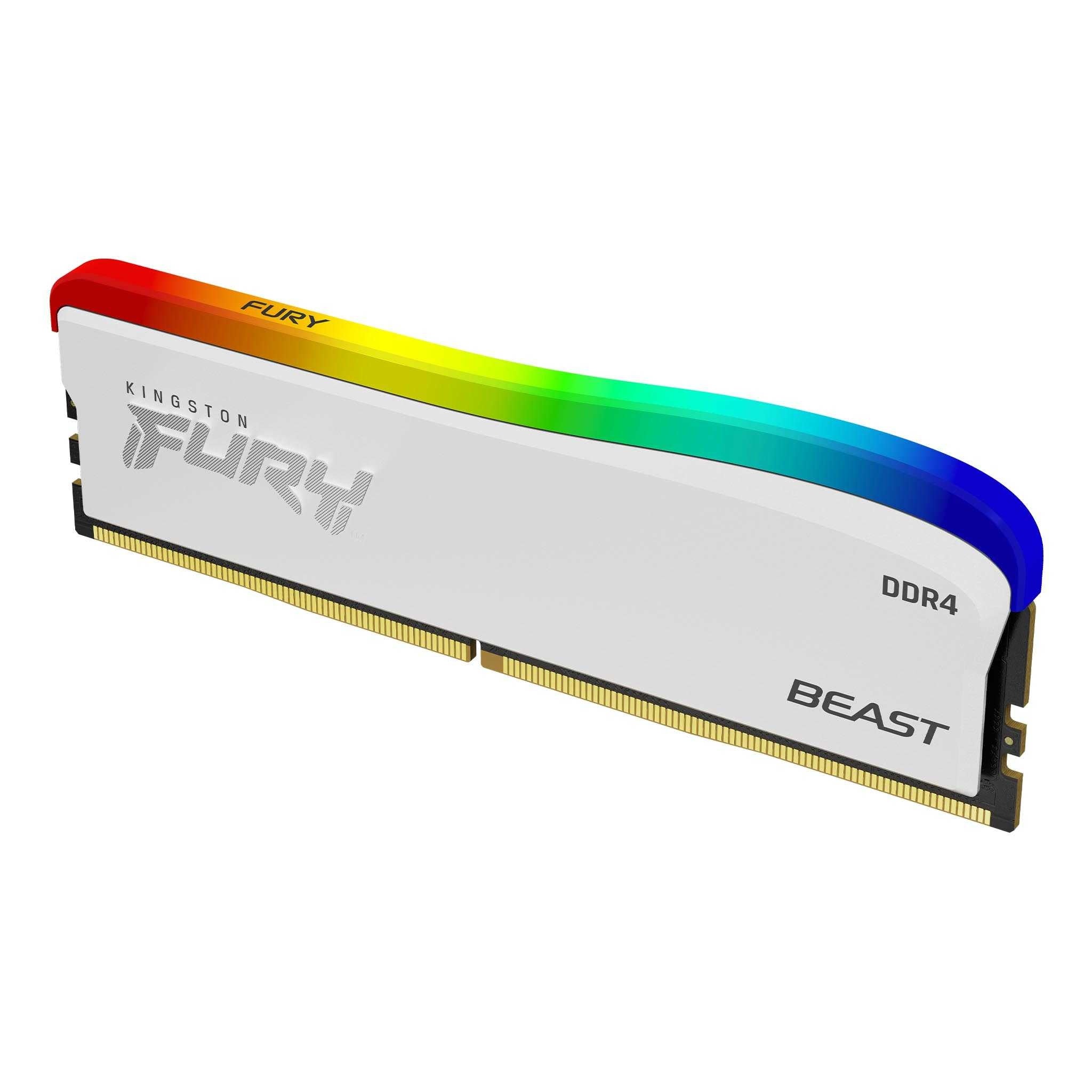 Memoria Kingston Technology Kf432C16Bwa/8 8Gb 3200Mt/S Ddr4 Cl16 Dimm Fury Beast White Rgb Se