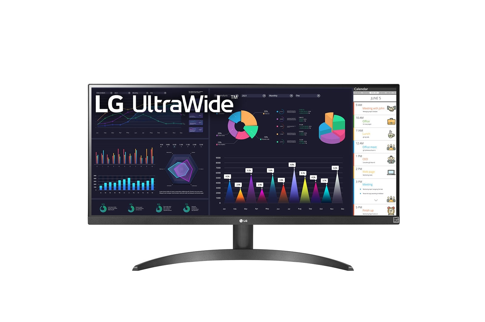 Monitor Lg Ultrawide, 29 Plg, Full Hd, 2560 X 1080 Amd, Freesync, 75Hz, Hdmi (2) Ips, 5 Ms, Color Negro