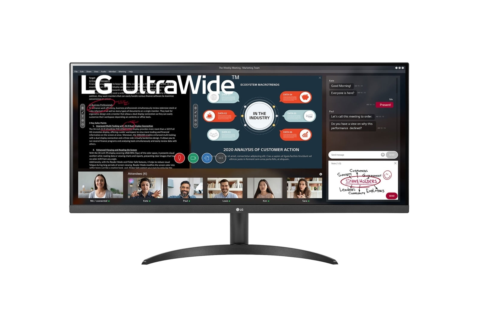 Monitor Lg 34Wp500-B Ultrawide 34" Ips 2560X1080 5Ms Amd Hdmi 75Hz