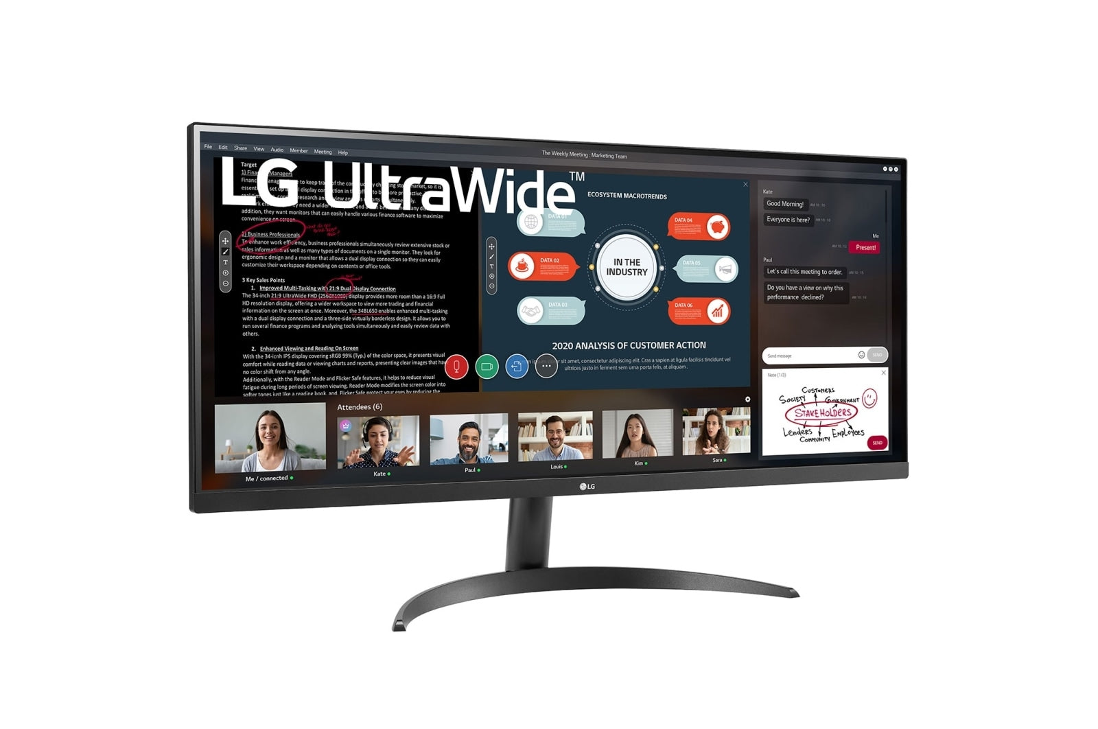 Monitor Lg 34Wp500-B Ultrawide 34" Ips 2560X1080 5Ms Amd Hdmi 75Hz