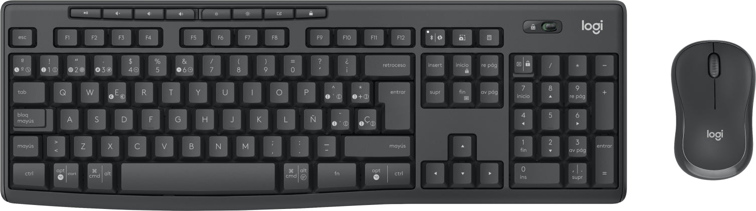 Teclado/Mouse Logitech Mk370 Combo For Business Inalambrico Usb Bolt Y Bluetooth Grafito