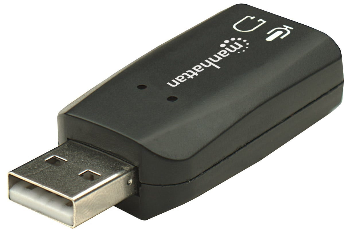 Adaptador De Audio Manhattan 150859 3-D Usb Alta Velocidad; Mejoran El Acceso Y La Calidad Del Audio.